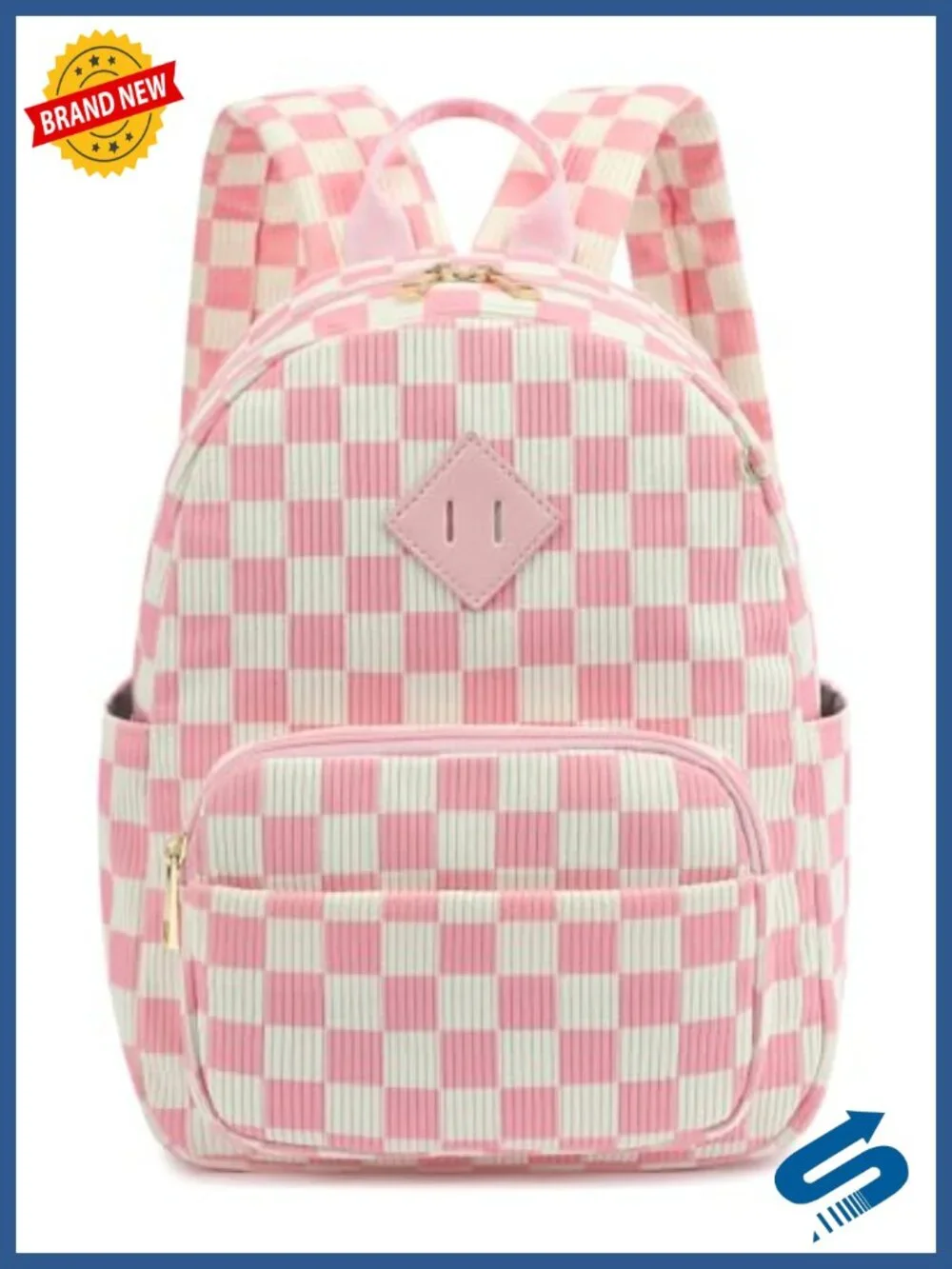 Corduroy Mini Backpack Purse, Lightweight Cute Small Bag with Adjustable Strap,